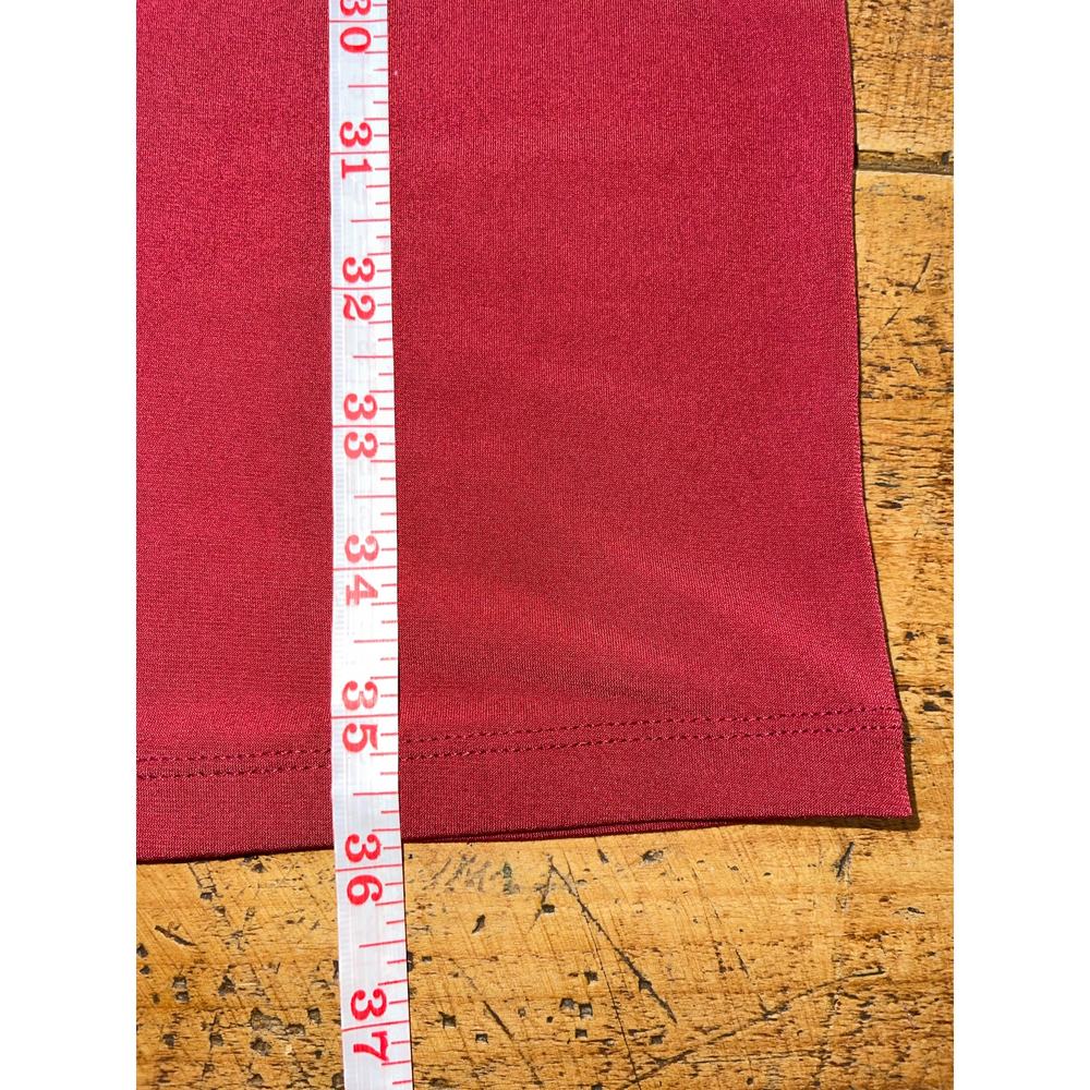 Womens Carmen Marc Valvo Brick Red‎ Long Sleeve Slinky Soft Grommet Dress Small - Picture 4 of 7